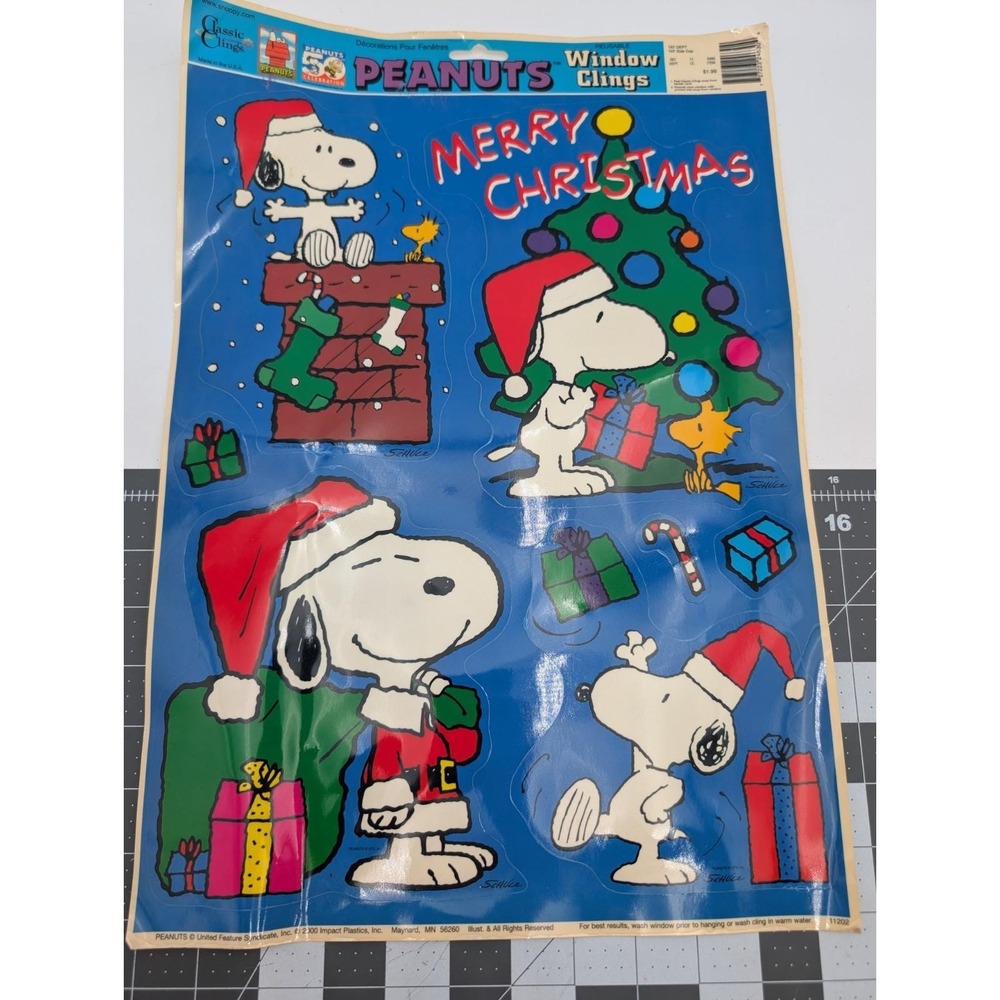 Snoopy Peanuts‎ Christmas Window Clings Impact Plastics 2000